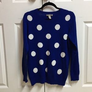 Banana Republic Cute Royal Blue Polka Dot Sweater